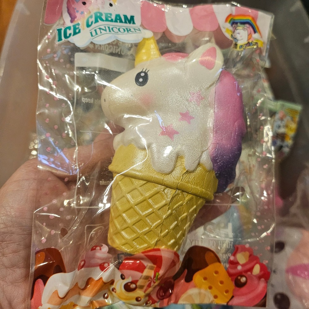 Wawaii Thailand Squishies Shimmery Ice Cream Unicorn Squishy Scented Slow Rising